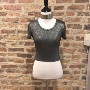 Topshop metallic crop top